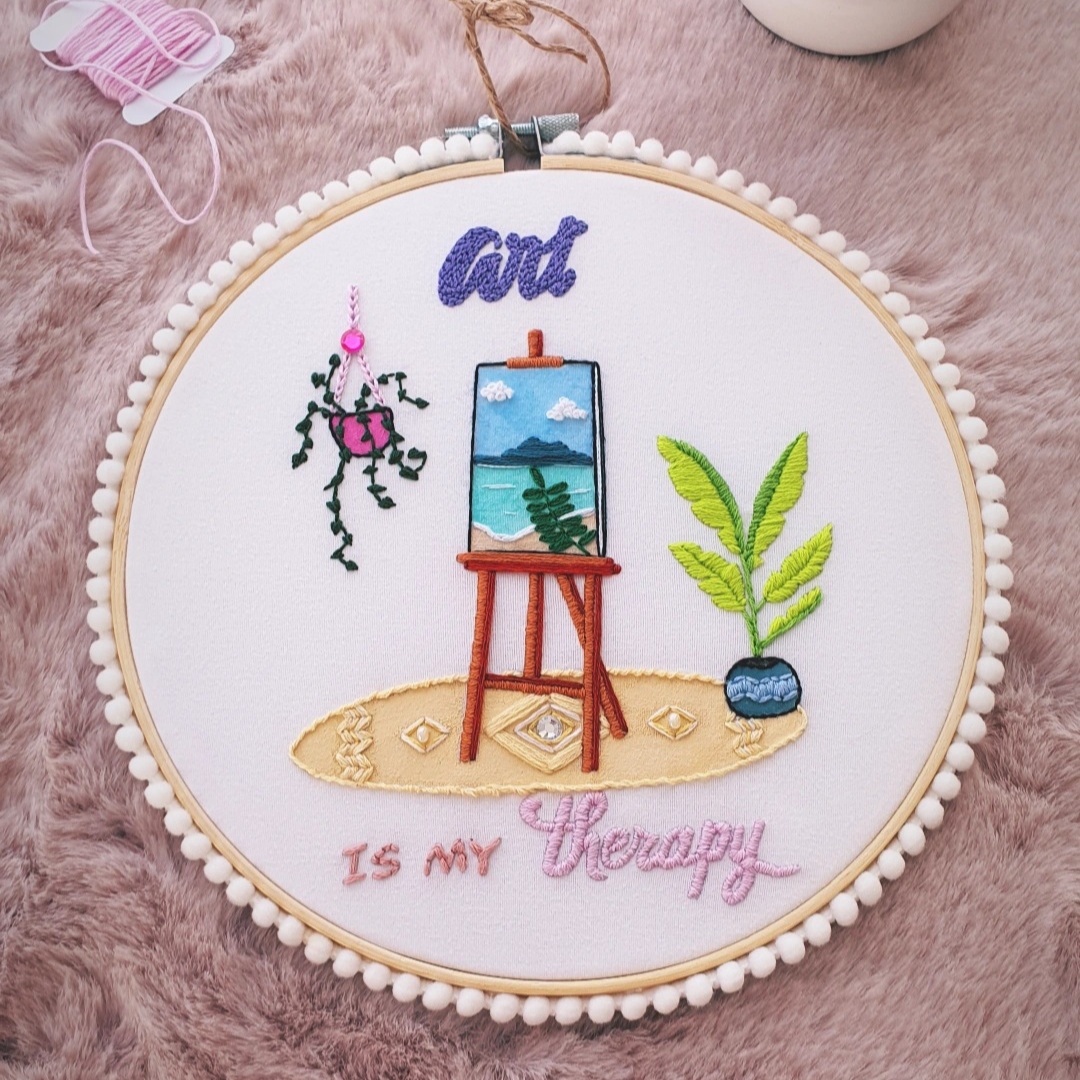Art Is My Therapy Embroidery Pattern