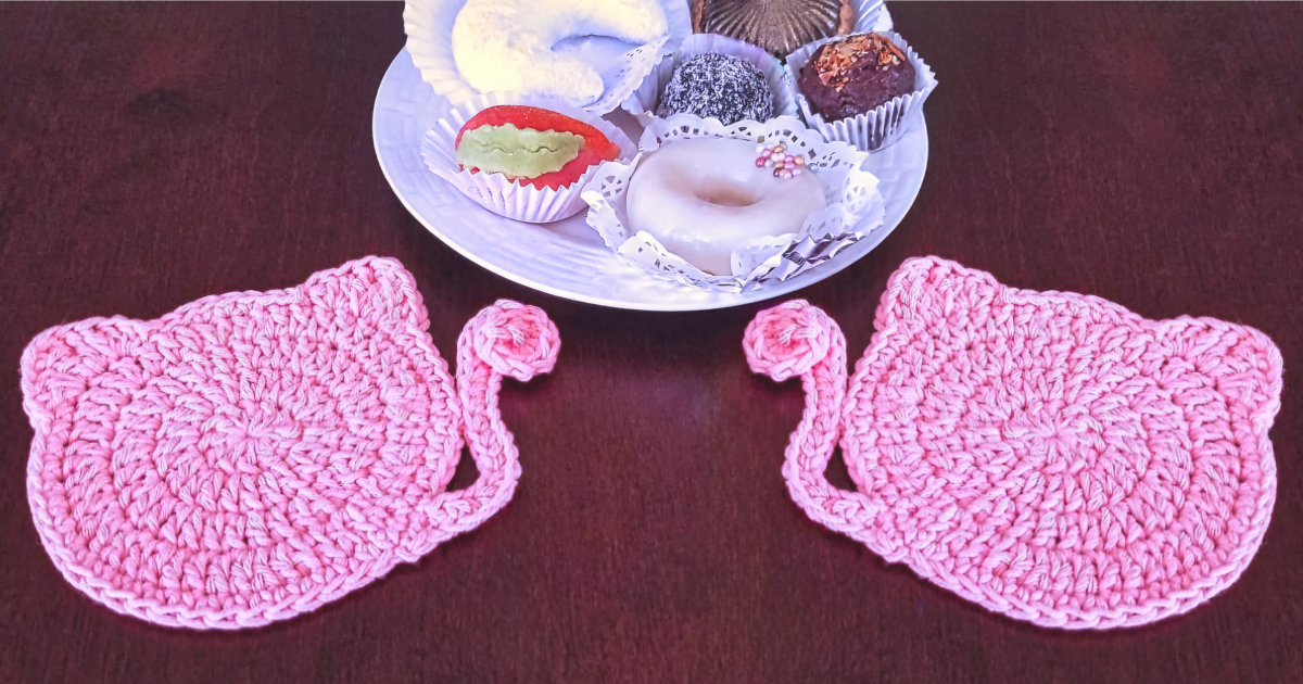 Crochet Cat Coaster Free Pattern