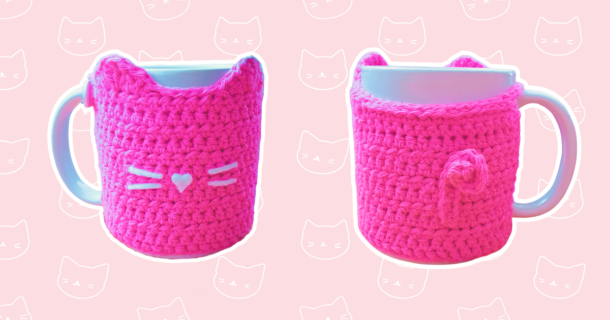 Free Cat Mug Cozy Crochet Pattern For Beginners cat mug cozy crochet pattern