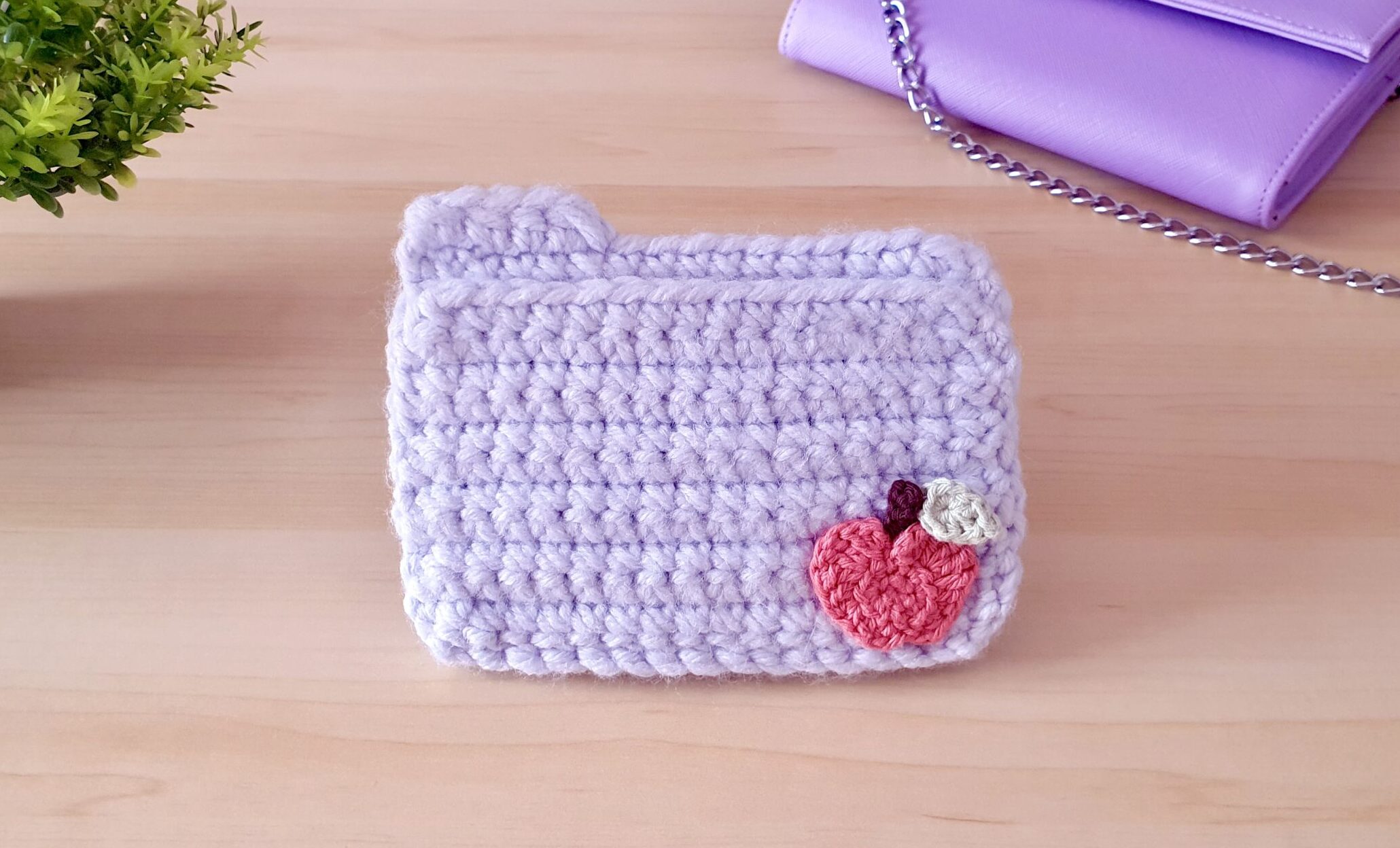 Crochet a Cute Apple Folder Wallet With Me Now