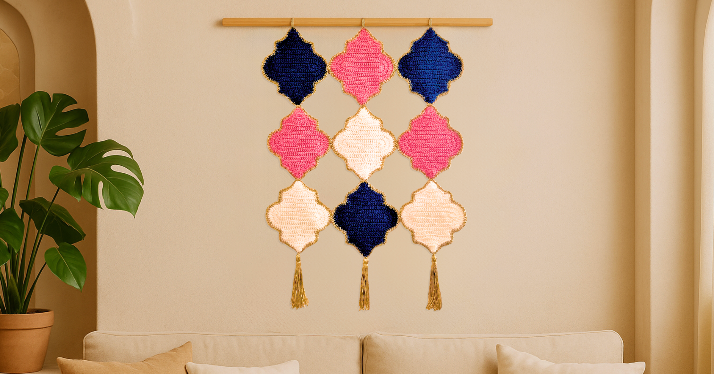 Crochet Wall Hanging Pattern – A Stunning Arabesque Motif