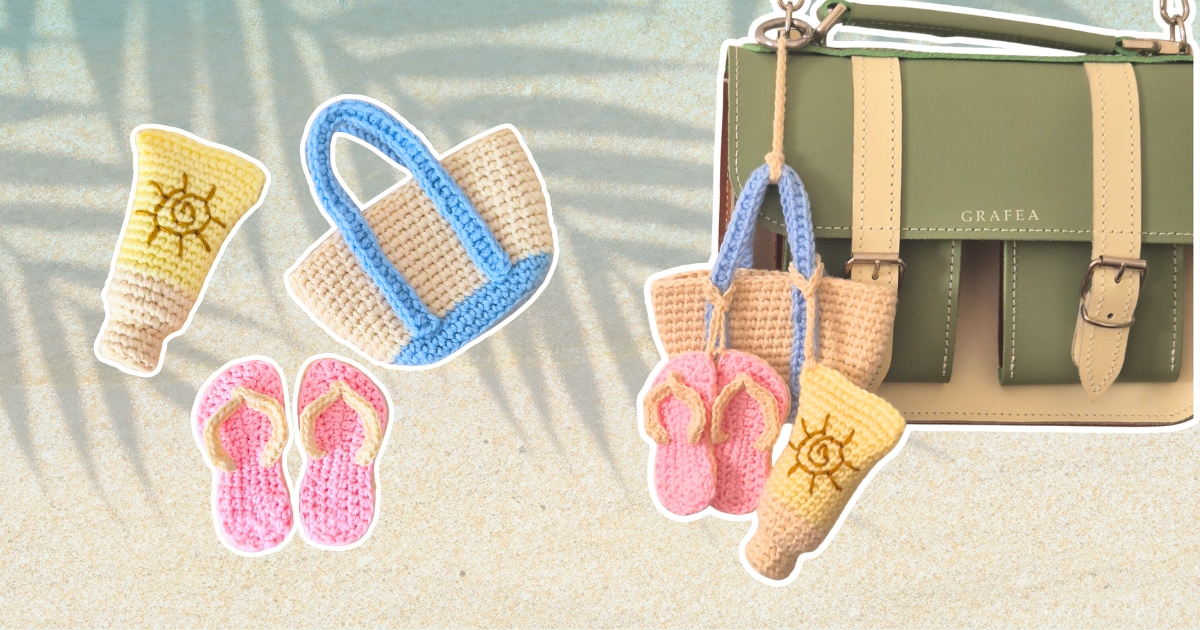 Summer Crochet Bag Charm Pattern – Beach Accessories Keychain